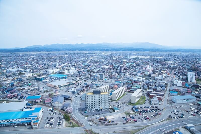 タワーから見る秋田市